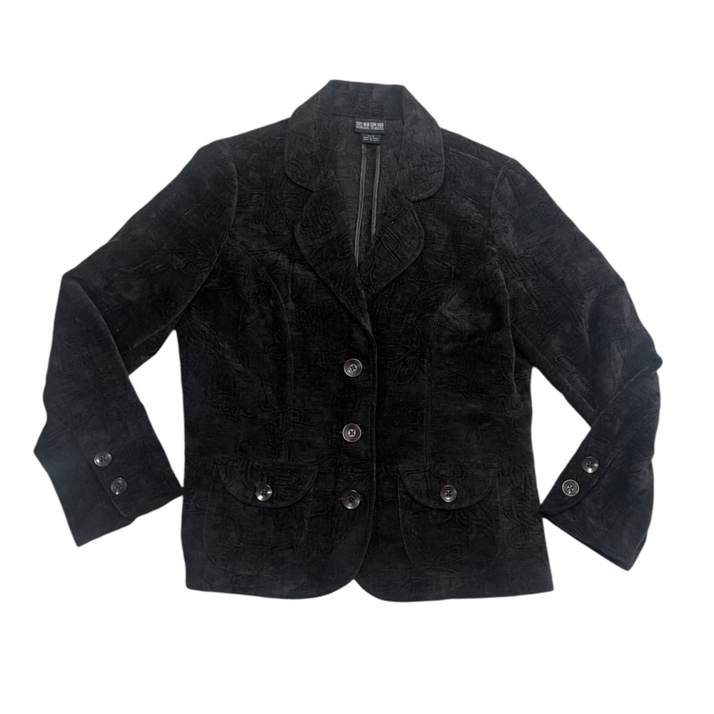 Euc Nomadic Traders Black Patterned Blazer Size S - image 8